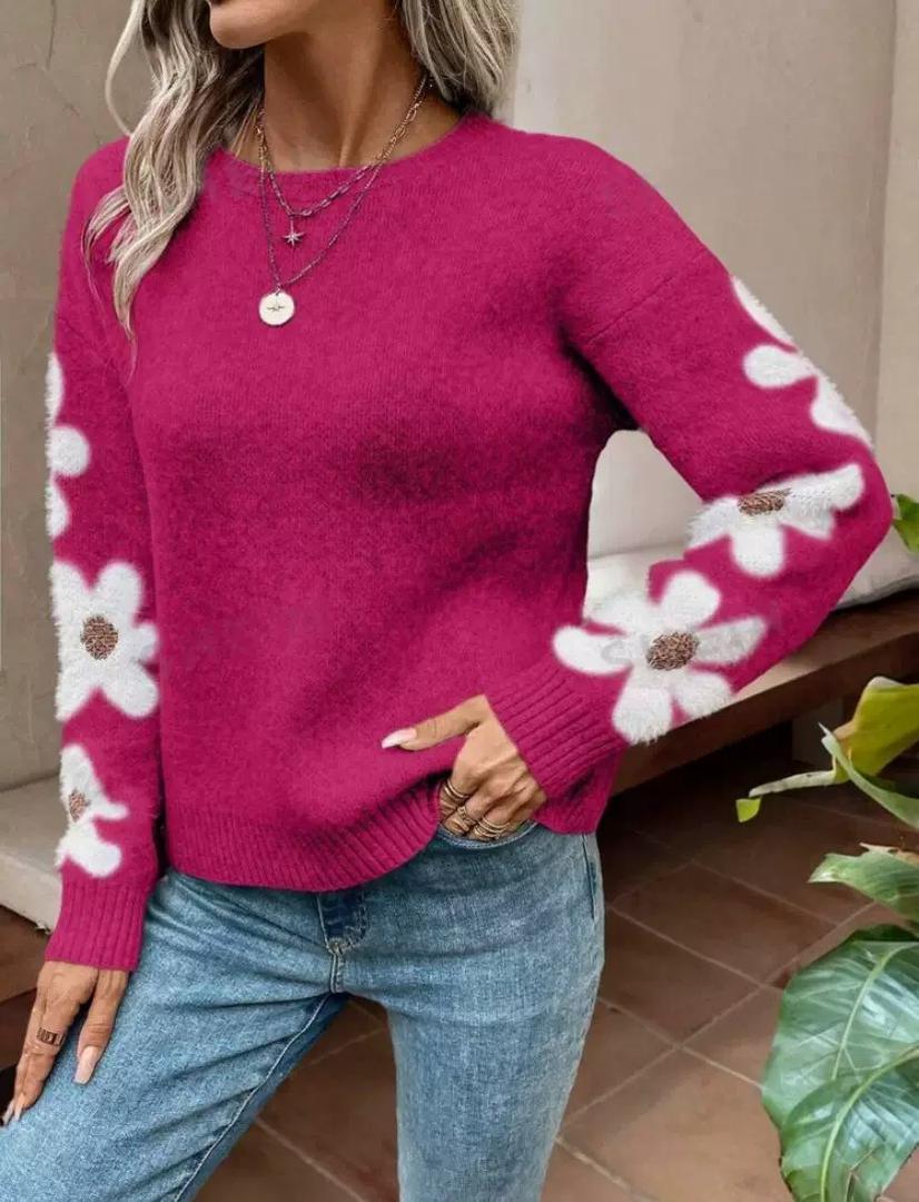 Kim- Jersey femenino con diseño floral